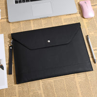 1 x RAW Customer Returns Wonderpool A4 Envelope Folder File Case Thickened PU Leather with Wrist Strap and Pockets Pouch for Documents Stationery Tablet PC Holder Organizer Bag Black  - RRP €15.95