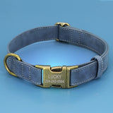 4 x Brand New PET ARTIST Leather Dog Collar with Metal Buckle, Heavy Duty Dog Collar Adjustable for Small Medium Large Dogs Cats Pets, Blue, M - RRP €81.6