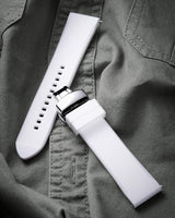 1 x RAW Customer Returns BINLUN Silicone Watch Strap Quick Release Rubber Watch Straps for Men Women Rubber Smartwatch Bracelet Sport Watch Band Replacement Strap with Folding Clasp 24mm, White  - RRP €19.99