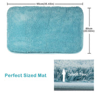 1 x RAW Customer Returns FCSDETAIL non-slip, deep pile bath mats 60 x 90 cm, machine washable bath mat, bath mat with water-absorbing, soft microfibres for bathtub, shower and bathroom turquoise  - RRP €27.96