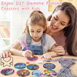 1 x RAW Customer Returns Diamond Painting Adults Coasters Glasses Craft Set Glass Coasters Craft Set Set Crafts Room Decoration Living Room Craft Set Children 4 Years Accessories Gifts DIY Luminous Daydreaming - RRP €16.13