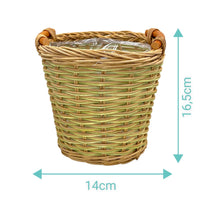 2 x Brand New MIJOMA Set of 2 Rattan Planter Plant Basket with Plastic Insert and Handles, Flower Pots Flower Basket Plant Pot Flower Pot Plant Pot 16.5 x 14 cm and 13 x 10.5 cm brown-pink  - RRP €44.44