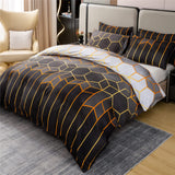 1 x RAW Customer Returns Shamdon Home Collection Bed Linen 220X240, Geometric Marble Pattern Duvet Cover Set and 2 Pillowcases 80x80cm, 3 Piece Soft Fluffy Bedding Set with Zipper, Gray - RRP €28.22