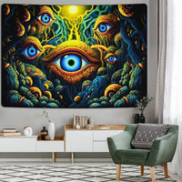 30 x Brand New Alishomtll Eye Tapestry, Sun Tapestry, Yellow Green Eye Wall Hanging, Aesthetic Style Gothic Tapestry, Bedroom Home Decor Wall Cloth, 150x130cm - RRP €612.0