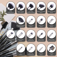 32 x Brand New Brush Set Makeup Professional Cosmetic Make Up Brush Makeup Brush Set for Foundation Concealer Powder Blush Eyeshadow, 18 Pieces, Black - RRP €576.0