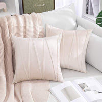 2 x Brand New MIULEE Set of 2 Cushion Covers Velvet Throw Pillows Sofa Cushions Decorative Pillowcase Cushion Cover Couch Cushion Stripes Decoration with Hidden Zipper Sofa Living Room Bedroom 45 x 45 cm Pink - RRP €36.28