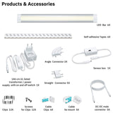 1 x RAW Customer Returns LAMPAOUS LED cabinet lighting, dimmable, neutral white light strip, sensor light, hand wave switch, 6 x 4 W, total 24 W for night light, wardrobe, under-cabinet lights, kitchen lamps, cabinet, garage, pack of 6 - RRP €46.38