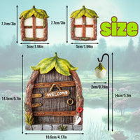 3 x Brand New shallyong Gnome door 14.5cm, fairy door gnome door for gnome garden decoration, Christmas gnome elf door craft for gardens, outdoors, trees - RRP €90.0