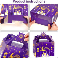 11 x Brand New Eid Mubara Gift Boxes, Muslim Eid Mubarak Party Eid Al-Fitr Decorations Paper Bags Gift Bags, DIY Boxes for Ramadan Candy Treats Biscuit Boxes Boxes Gift Boxes B  - RRP €93.94