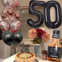 2 x Brand New 50th Birthday Decorations for Women, Men, AivaToba 50th Birthday Decorations, Rose Gold, Black, 50th Birthday Balloons, Happy Birthday Banners, Whiskey Balloons for 50th Birthday Decorations - RRP €38.4