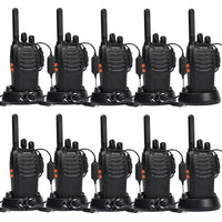 1 x RAW Customer Returns Walkie Talkie PMR446 License Free Two-Way Radio, pofung PT88E 16 Channels Professional Long Range Rechargeable Walkie Talkies with USB Charging Station and Earpieces Black 10 Pack - RRP €131.09