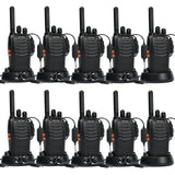 1 x RAW Customer Returns Walkie Talkie PMR446 License Free Two-Way Radio, pofung PT88E 16 Channels Professional Long Range Rechargeable Walkie Talkies with USB Charging Station and Earpieces Black 10 Pack - RRP €131.09