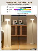 1 x Brand New Henzin LED floor lamps for living room and bedroom reading lighting dimmable floor lamp with stepless dimming RGB color change modern standard lights white  - RRP €38.71