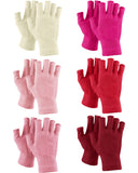 4 x Brand New EBOOT 6 Pairs Knit Fingerless Gloves Half Finger Knitted Gloves Warm Typing Gloves for Driving, 6 Colors - RRP €91.2