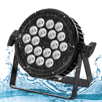 1 x RAW Customer Returns UKing 180W Waterproof LED Par, RGBW 18 LED Stage Light Spotlight IP65 D MX 512 LED Spotlight Ideal for Wedding Party Outdoor Application Stage Lighting - RRP €113.74