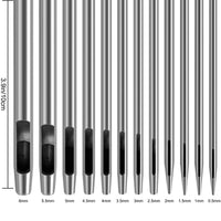 1 x RAW Customer Returns 12 Pcs Round Steel Wire Punch Set,Leather Hole Cutter Craft Steel Puncher 0.5mm to 6mm Hole Punch - RRP €12.99