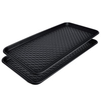 1 x RAW Customer Returns CHAIRLIN shoe tray 2 x shoe drip tray shoe rack shoe tray shoe board shoe mat with raised edge 3 x 76 x 38 cm, black - RRP €32.99