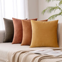 1 x RAW Customer Returns MIULEE velvet cushion cover 40 x 40 cm cushion cover khaki series set of 4 sofa cushions velvet cushions decorative throw pillows couch cushions decorative cushions color gradient cover sofa cushion cover- RRP €21.99