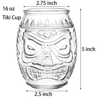 1 x RAW Customer Returns TOPZEA 6 Pack Tiki Glass Cups, 480ml Transparent Tiki Bar Glasses, Double Old Fashioned Cocktail Cups for Mai Tai, Pina Colada, Punch, Hawaiian Luau Party Drinkware - RRP €23.27