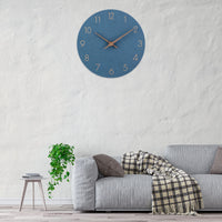 1 x RAW Customer Returns ACCSHINE MDF Wooden Wall Clock Without Ticking Noise Silent Modern 30cm Quartz Large Battery Operated Wall Clock Easy to Read for Room Home Kitchen Bedroom Office School Blue  - RRP €24.99