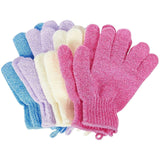 6 x Brand New Juvale Exfoliating Shower Gloves 4 Pairs - Body Exfoliating Gloves for Men and Women - 4 Colors  - RRP €50.28