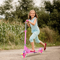 1 x RAW Customer Returns TENBOOM scooter children 6 years, 2 LED light up wheels kick scooter children 3 years girls boys foldable height adjustable rear wheel brake scooter for 3-10 years - RRP €49.4