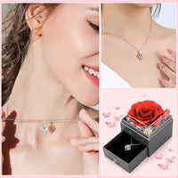 1 x RAW Customer Returns CSYY Eternal Rose, Gifts for Women, Infinity Roses with 925 Sterling Silver Chain Handmade Preserved Rose Jewelry Gift Box for Women Mom Sister Wife on Christmas - RRP €29.45