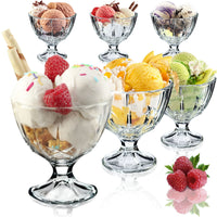 1 x RAW Customer Returns KADAX ice cream bowl glass set, ice cream bowls, dessert glasses with base, ice cream glasses, dessert bowls for ice cream, desserts, fruit, appetizers, cocktails, dessert glasses, ice cream glasses 6, 300 ml  - RRP €26.99