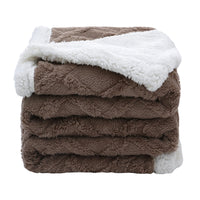 5 x Brand New Sherpa Fleece Throw Blanket, Fluffy Fuzzy Soft Warm Thick Solid Blankets for Adults Kids Baby 100x150cm Plush Double Velvet Fabric Blanket for Sofa Bed Couch - RRP €102.0