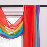 1 x RAW Customer Returns PONY DANCE Canopy Bed Curtains Baby Valance Freehand Decoration for Birthday Party House Bed Curtain Gradient Valance Curtain Transparent Tulle Fabric Vivid Rainbow 1 Piece H 548 x W 152 cm - RRP €25.95