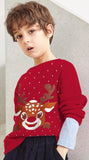 1 x Brand New CM-Kid Sweater Boys Knitted Sweater Children Sweatshirt Warm Pullover Christmas 4 5 Years Deer Red Size 110 - RRP €19.55