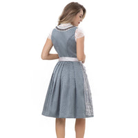 1 x RAW Customer Returns Kelliar Dirndl Traditional Bavarian Dress Women s 60cm Oktoberfest Dress with Lace Apron Grey-Green 36 - RRP €24.0