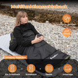 1 x RAW Customer Returns KingCamp Sleeping Bag, Versatile, Fully Expandable Outdoor Sleeping Bag with Cotton Touch Print Lining, Easy to Carry, Water Resistant, for Outdoor Camping, Black L Zip, 220 75cm  - RRP €40.27