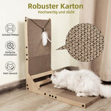 1 x Brand New Mora Pets Scratching Board Cat Scratching Cardboard Enlarge 59 cm High, L-shaped Scratching Boards High Quality Cat Scratching Boards with Ball Toys and Catnip Corrugated Cardboard Scratching Furniture Cat Scratching - RRP €31.99