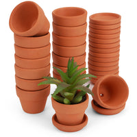 1 x RAW Customer Returns BELLE VOUS Pack of 16 terracotta flower pots - 5cm unglazed clay pot plant pots with saucers - Terracotta flower pot set - Set of 16 terracotta pots - RRP €20.45