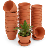 1 x RAW Customer Returns BELLE VOUS Pack of 16 terracotta flower pots - 5cm unglazed clay pot plant pots with saucers - Terracotta flower pot set - Set of 16 terracotta pots - RRP €20.45