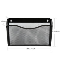 1 x RAW Customer Returns JEBELE Hanging Wall File Holder for A4 Wall Files - Mesh Mail Organizer for Magazines and Documents - Wall Pockets for Office and Home - Black - RRP €22.8