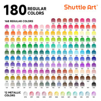 1 x RAW Customer Returns Shuttle Art 180 Colored Pencils, Professional Soft Wax Based Colored Pencil Set with 4 Sharpeners, Thick Pencil Core, Perfect Choice for Artists, Kids and Adults for Coloring - RRP €42.04