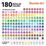 1 x RAW Customer Returns Shuttle Art 180 Professional Colored Pencils, SoftCore Pencil Color Set 4 Sharpeners, Ideal for Artists, Children, Adults, Coloring, Drawing, Doodling - RRP €39.99