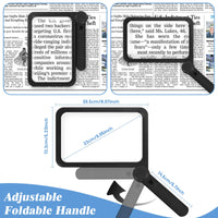 1 x RAW Customer Returns Improved full-page magnifying glass with light, 74 ultra-bright and dimmable LEDs in cold warm, 5x reading magnifying glass, light and large format for reading, evenly illuminated for the visually impaired and seniors - RRP €20.4