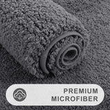 1 x RAW Customer Returns Homaxy Bathroom Rug Set 2 Pieces Bath Mat Non-Slip Washable Soft Deep Pile Bath Rug Fluffy Microfiber Bath Mat Set 41 x 61 cm 51 x 76 cm, Grey - RRP €35.99