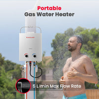 1 x RAW Customer Returns GASLAND 5L Gas Water Heater, AS132 Propane Instantaneous Water Heater 30 37mbar, LPG Water Heater for Motorhome Camping Shower Washing Horse - RRP €199.99