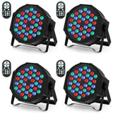 1 x RAW Customer Returns U King Pack of 4 LED Par Spotlights 36 LED Stage Light Party Light RGB DMX512 with Remote Control, Disco Light Spotlight Lighting Moving Head for Stage DJ Party Show Bar Halloween Christmas - RRP €97.99