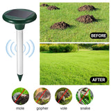 1 x RAW Customer Returns 2 Pieces Replacement Solar Mole Repeller for Outdoor Garden, 2 in 1 Solar Mouse Repeller, Lawn Plug Light, Ultrasonic Animal Repeller, Harmless to Human Body - RRP €21.17