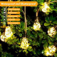 1 x RAW Customer Returns AGOTD LED fairy lights for indoor and outdoor use, 6M vintage fairy lights with hemp rope, 20 LED light bulbs fairy lights 8 modes decoration for gardens, parties, balconies, weddings, rooms, caf s,   - RRP €29.99