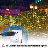 1 x RAW Customer Returns NAIZY LED light net 3x2m 250LEDs fairy lights net warm white light curtain with 8 modes plug light chain dark green light line Christmas lighting outdoor-indoor for Christmas decoration wedding party - RRP €20.4