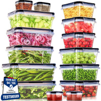 1 x RAW Customer Returns Kottwca food storage containers with lid set, 30-piece Tupperware set 15 containers 15 lids , kitchen meal prep boxes 100 leak-proof, BPA-free food storage container for microwaves and refrigerators - RRP €27.22