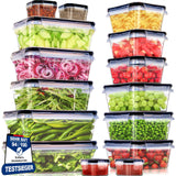 1 x RAW Customer Returns Kottwca food storage containers with lid set, 30-piece Tupperware set 15 containers 15 lids , kitchen meal prep boxes 100 leak-proof, BPA-free food storage container for microwaves and refrigerators - RRP €26.99