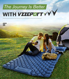 1 x RAW Customer Returns Vzzeport Self-Inflating Sleeping Pad, Ultralight Outdoor Sleeping Pad 2 Person Camping Mattress with Pillow and Foot Press Pump Foldable Air Mattress for Winter Travel Tents Trekking Hiking - RRP €66.54