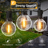 1 x RAW Customer Returns Toipwen outdoor fairy lights, 15M LED outdoor fairy lights with 25 1 warm white G40 plastic bulbs, IP45 waterproof outdoor indoor fairy lights for parties, weddings, patio and garden - RRP €29.99